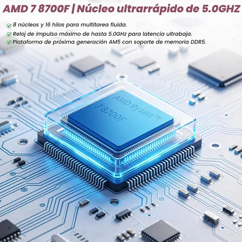 Vista 4 de LXZ PC para juegos preconstruida Ryzen 7 8700F RTX 5060 16GB DDR5 1TB SSD