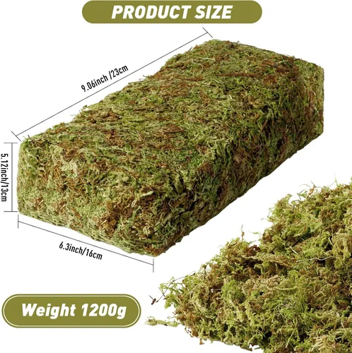 Vista 2 de EBOOT Musgo falso de musgo sintético de 42.33 onzas para plantas en maceta, musgo sintético de gran capacidad para terrario, musgo natural