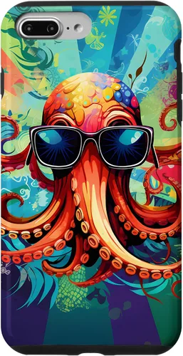 Vista 12 de iPhone 11 Pro That's One Cool Pultopus Pulpo colorido con funda para gafas de sol