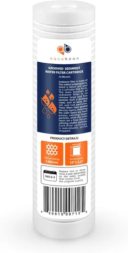Vista 8 de Aquaboon Filtro de agua de sedimentos ranurados de 5 micrones de 10 x 2.5 pulgadas para cartucho de filtro de toda la casa compatible con AP110
