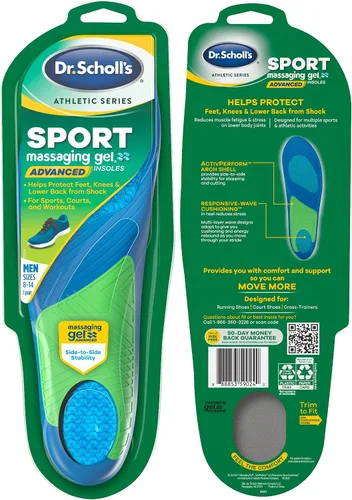Vista 3 de Dr. Scholl's Plantillas deportivas (paquete de 2)/ Absorción superior de impactos y soporte de arco para reducir la fatiga muscular y el estrés