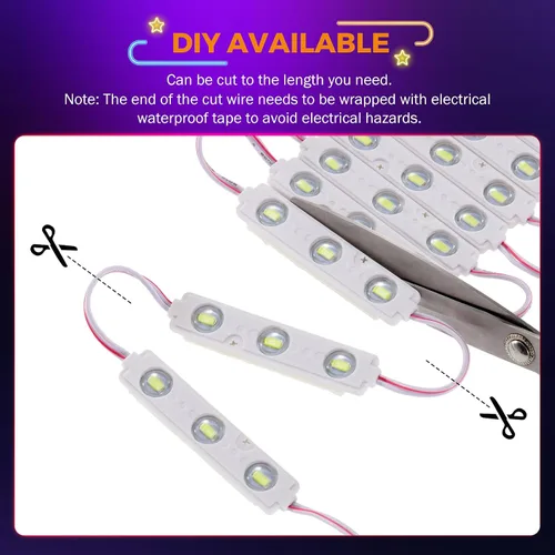 Vista 9 de BEAMNOVA Kit de luces comerciales azules de 100 pies, control remoto o de aplicación Bluetooth, transformador de fuente de alimentación de CA de 120