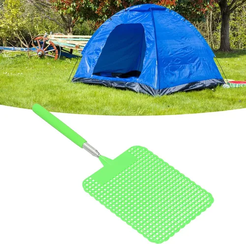 Vista 3 de Matamoscas telescópico, retráctil extensible de plástico ligero con varilla de acero inoxidable para el hogar para la oficina para acampar