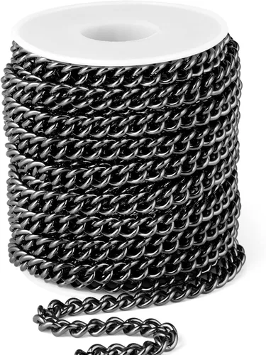 Vista 8 de Rollo de cadenas coloridas de acero inoxidable de 66 pies, acero inoxidable 304 de 0.059 pulgadas de acero inoxidable 304, cadenas trenzadas