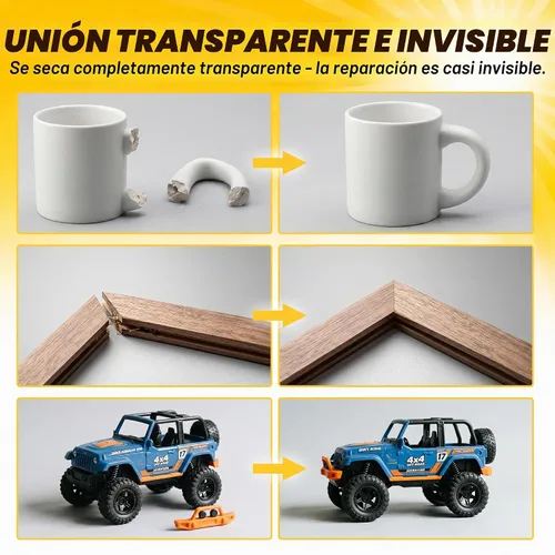 Vista 6 de Superpegamento Grueso CA Transparente de 30 Gramos (1.06 oz), Superpegamento de Cianoacrilato Instantáneo de Servicio Pesado para Plástico Cerámica