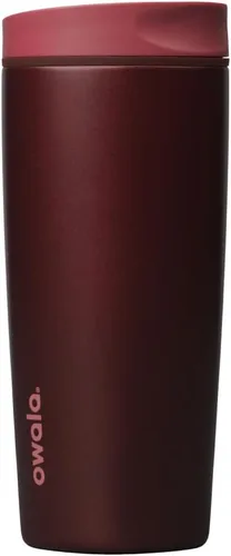 Vista 44 de Owala SmoothSip Slider - Vaso de café aislado de acero inoxidable, reutilizable, taza de café helado, taza de viaje para café caliente, sin BPA, 12