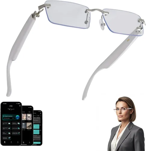 Vista 10 de Gafas de Traducción con IA, Gafas Bluetooth con Traductor en Tiempo Real para 164 Idiomas, Gafas Bluetooth Fotocromáticas con Bisagra de Resorte