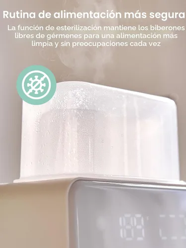 Vista 8 de Grownsy - Calentador de biberones rápido 10 en 1, control preciso de temperatura, con pantalla LCD, temporizador, descongelación, esterilización