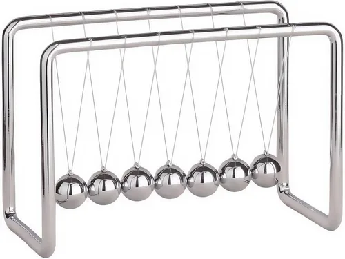 Vista 10 de Cuna de Newton Bolas de Equilibrio, Bolas de Péndulo con Base Negra, Péndulo Cuna de Newton, Decoración de Escritorio para Hombres, Juguetes
