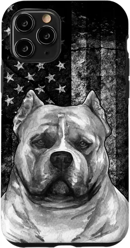 Vista 29 de Patriotic American Bully Dog on Grunge American Flag Dog Case for iPhone 17