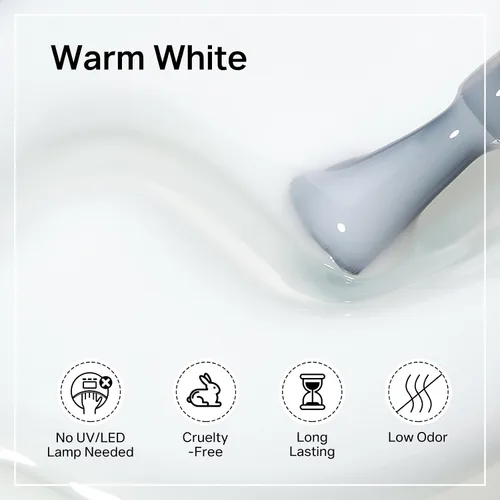 Vista 2 de MIZHSE Esmalte de uñas de secado rápido, esmalte de uñas blanco lechoso de secado al aire rápido, 15 ml de esmalte de uñas a base de agua regular