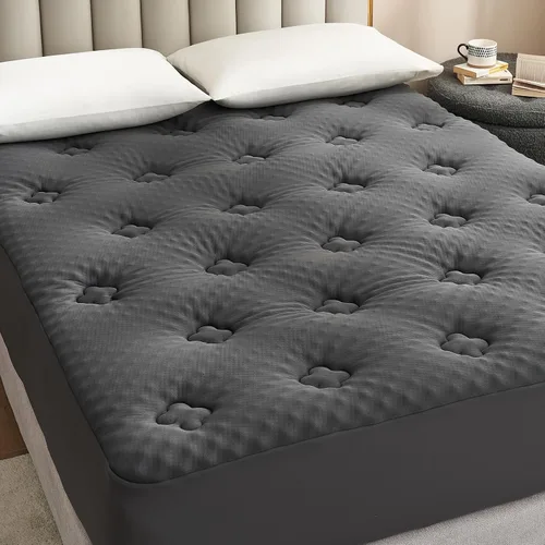 Vista 9 de Hansleep - Cubrecolchón de espuma viscoelástica tamaño individual Viscose Derived from Bamboo, Twin Size Mattress Pad Cover for Back Pain Relief