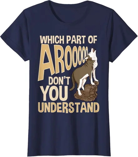 Vista 37 de What Part Of Aroooo Don't You Understand Husky - Camiseta para perro, Negro, S