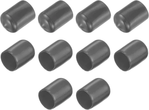 Vista 6 de uxcell 10 tapas de goma para extremos de 0.591 in de identificación, tapa de extremo redondo, protectores de rosca de tornillo, color negro