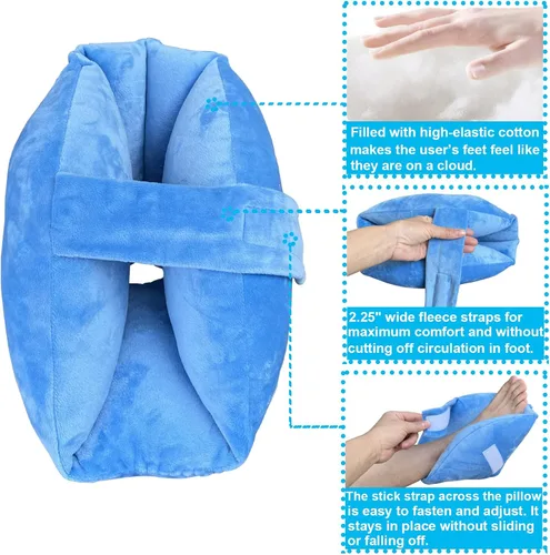 Vista 3 de Cojín protector de talón, almohada de apoyo para úlceras por presión y úlceras, 1 almohada de elevación de pies, protector de tobillo, botas