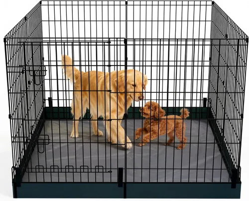 Vista 15 de Corralito plegable para perros, 24 pulgadas, 8 paneles, valla de ejercicio