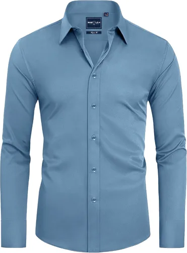 Vista 21 de Alimens & Gentle Camisas de vestir con escudo antimanchas para hombre vino borgoña