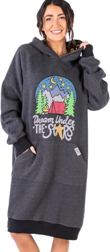 Vista 47 de Lazy One Sudadera con capucha de gran tamaño, ropa de dormir cómoda, vestido de suéter para mujer