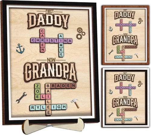 Vista 50 de Regalos personalizados de béisbol con texto en inglés «We Caught the Best Dad», regalos para el Día del Padre de parte del hijo, marco de madera