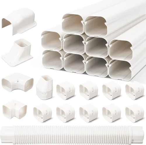 Vista 10 de BEWAVE Kit de cubierta de mini línea dividida de 3 pulgadas y 10 pies, kit de cubierta decorativa de tubería de PVC para mini aire acondicionado