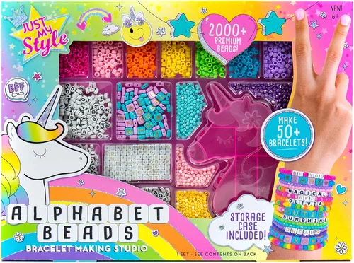 Vista 8 de Just My Style ABC Beads by Horizon Group Usa, más de 1000 dijes y cuentas, dijes del alfabeto, cuentas semilla de acento, cordón de cera
