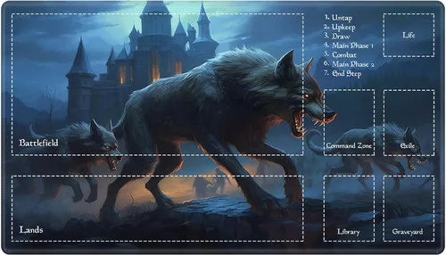Vista 97 de Alfombra de juego con zonas para juego de cartas MTG, alfombras de juego de mesa, alfombras de juego de mesa de Magic, 61x35.5 cm, alfombra de juego