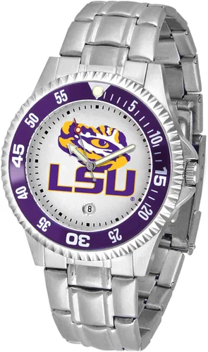 Vista 25 de SunTime Reloj de cuarzo de 1.575 in para hombre, correa de acero inoxidable de 0.787 in, esfera Gameday