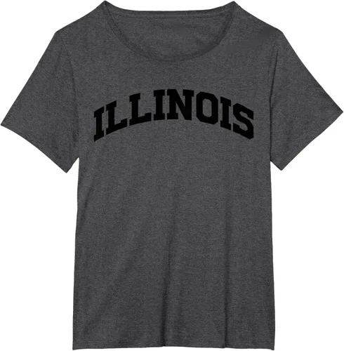 Vista 33 de Illinois Gift - Camiseta de diseño deportivo con texto universitario, gris, S