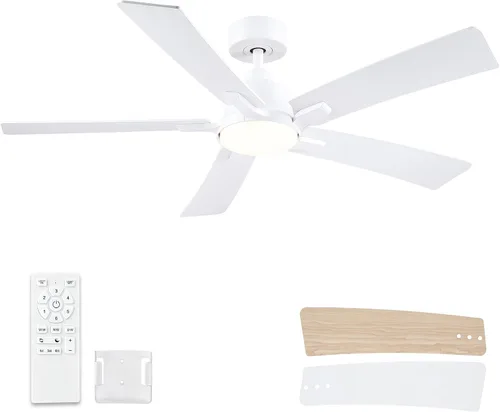 Vista 16 de Ventiladores de techo de 42 pulgadas con luces y control remoto, ventilador de techo negro de montaje empotrado para dormitorio, sala de estar