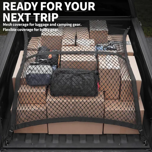 Vista 7 de Truck Cargo & Tailgate Net Set for 2013-2026 Silverado Sierra 1500-3500HD