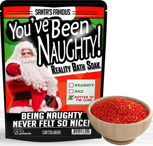 Vista 3 de You've Been Naughty Bath Soak – Divertidas sales de baño de Papá Noel, regalos de Navidad, regalos divertidos de vacaciones de spa para amigos