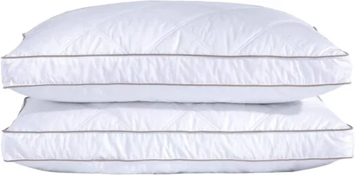 Vista 15 de puredown Almohadas de plumas de ganso y plumón, almohadas de lujo premium con funda 100% algodón, paquete de 2, tamaño estándar, 20 x 26 pulgadas