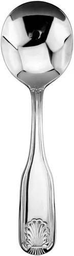 Vista 12 de New Star Foodservice 58383 - Cuchara de café de acero inoxidable 18/0, patrón de concha, 11.7 cm, juego de 12