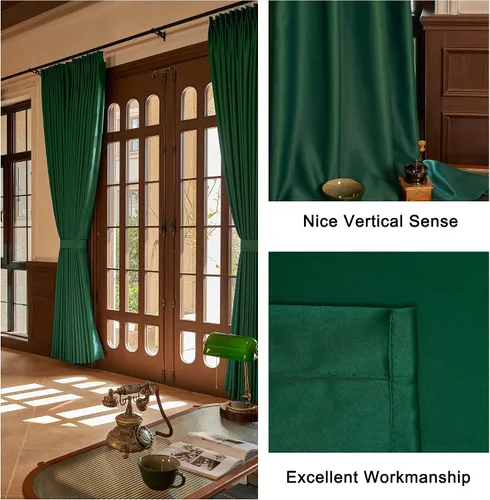 Vista 67 de HUTO Cortinas Plisadas de Pinzas Opacas con Aislamiento Térmico para Oscurecer la Habitación, Panel de Tratamiento de Ventana para Sala de Estar