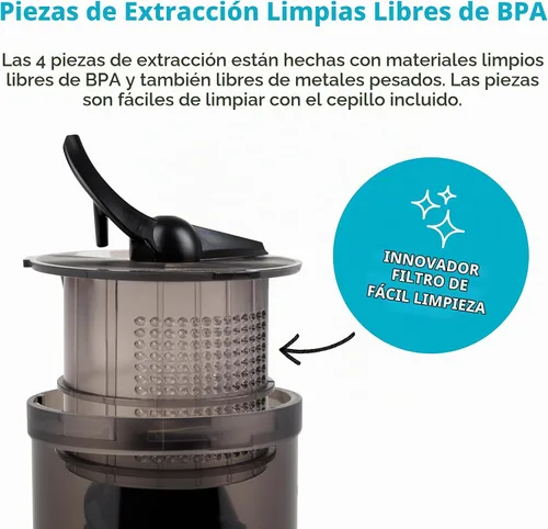 Vista 5 de Shine Multi-Batch Compact Cold Press Juicer SMB-1, manos libres, tolva de alimentación continua, portátil Blanco