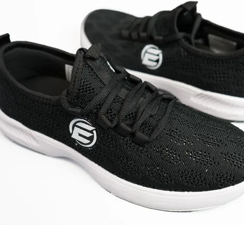 Vista 2 de ELITE Kona - Zapatos de bolos sin cordones para mujer, ligeros, atléticos, transpirables, suela universal Negro