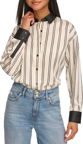Vista 5 de Karl Lagerfeld Paris Blusa de rayas oversize para mujer