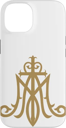Vista 4 de Funda católica con monograma para iPhone 16 Virgin Mary Insignia Ave Maria