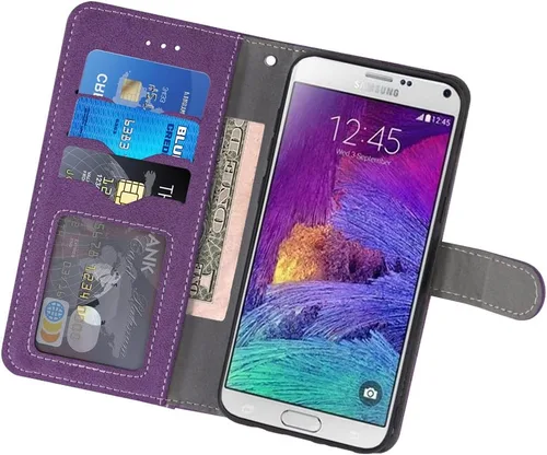 Vista 2 de Asuwish Funda compatible con Samsung Galaxy Note 4 y protector de pantalla de vidrio templado, soporte para tarjetas de crédito, accesorios