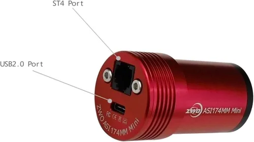 Vista 4 de ZWO ASI174MM-MINI 2.1 MP CMOS Cámara de astronomía monocromática con USB 2.0 # ASI174MM-MINI