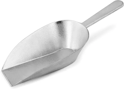 Vista 13 de New Star Foodservice 34622 Cuchara de utilidad de fondo plano de aluminio fundido, 1 oz, tamaño extra pequeño, plateado (solo lavado a mano)