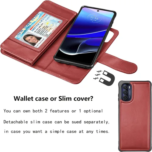 Vista 4 de Njjex Funda tipo cartera para Motorola Moto G Stylus 2022 5G, para Moto G Stylus 2022 5G, [9 ranuras para tarjetas] Funda de piel sintética