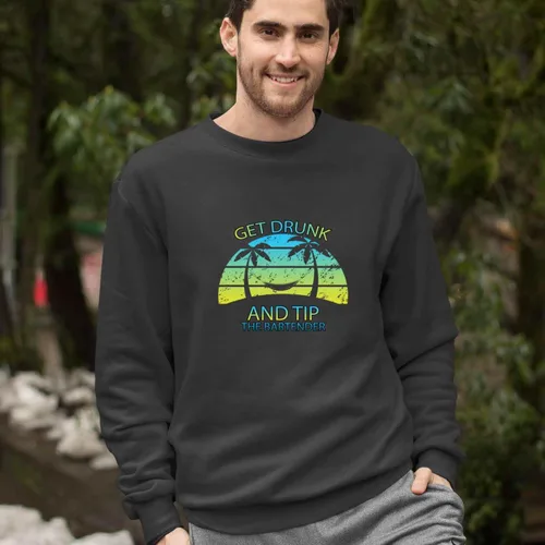Vista 4 de Beer Lover's Gift, Ideal for Uncle's Bar Party - Alcohol Beer Drunk Tip Bartender Men Women Multi Size Black Sweatshirt