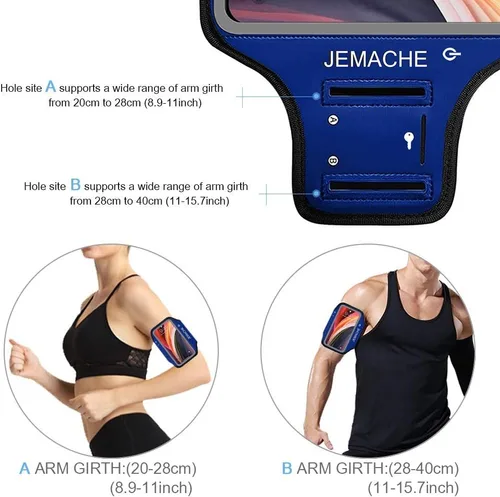 Vista 5 de Brazalete para iPhone 13 mini, 12 mini, resistente al agua, para gimnasio, entrenamiento, correr, teléfono para iPhone 13Mini, 12Mini (azul marino)