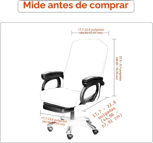 Vista 5 de SARAFLORA - Funda para silla de oficina - Grande, color negro - Funda extraíble para computadora con cremallera, universal, giratoria