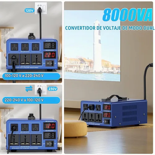 Vista 2 de Transformador de conversión de voltaje de 8000 vatios de alta resistencia Paso arriba/Paso abajo AC 110 V/120 V/220 V/240 V conversión de potencia