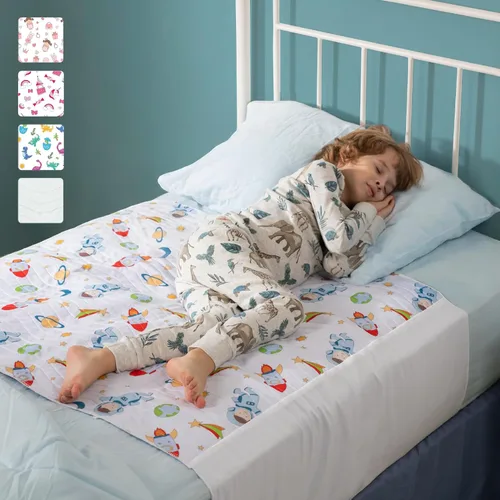 Vista 9 de IMPROVIA® Almohadillas para orinar para niños, impermeables, reutilizables, lavables, absorbentes, antideslizantes, diseño de dinosaurio