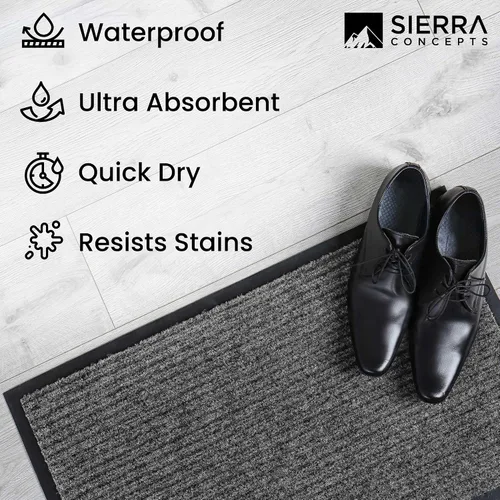 Vista 6 de Sierra Concepts Paquete de 2 tapetes de bienvenida para puerta delantera, tapetes de entrada para interiores y exteriores para rascador de zapatos