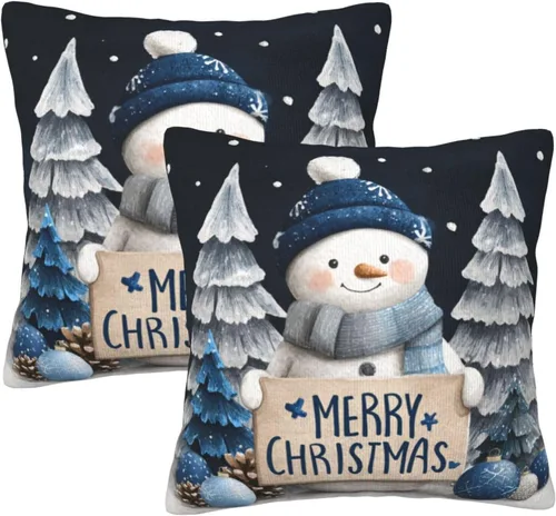 Vista 47 de Fundas de Almohada Flor de Pascua Dorada Copo de Nieve Navidad Xmas Juego de 2 Fundas de Almohadas Cuadradas Funda de Cojín Fundas de Almohadas