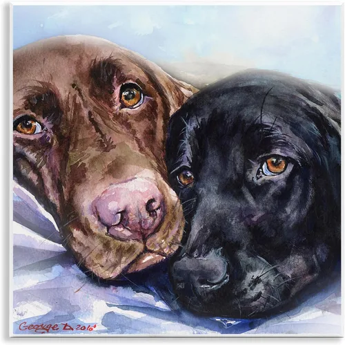 Vista 10 de Stupell Industries 'Retrato abstracto de perro' Arte de placa de pared Stupell Industries 12 x 12 pulgadas, fácil de colgar y resistente